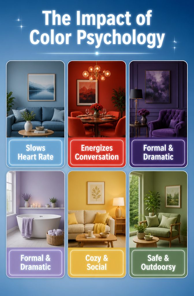 8 Color Palette Ideas for Your Living Room 9 An illustration showing the impact of color psychology.